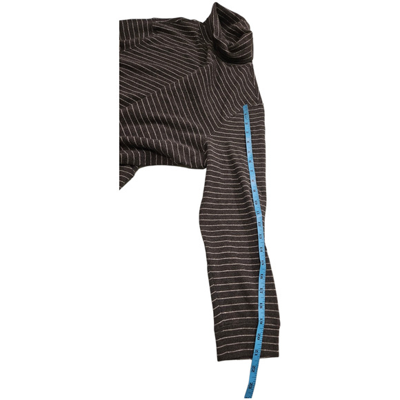 Laura Scott Size 16 Gray Striped Turtleneck Long Sleeve Sweater - Picture 4 of 6